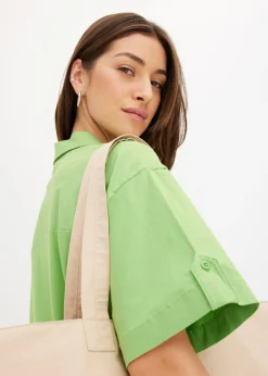 Online Vestido camisero confeccionado con mezcla de algodón orgánico elástico Mujer Esenciales|Vestidos