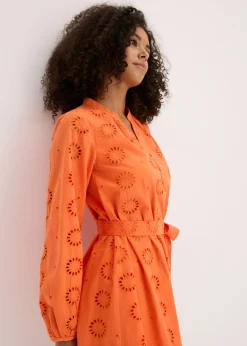 Clearance Vestido camisero de algodón orgánico puro Mujer Vestidos