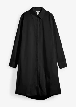 Sale Vestido camisero de algodón puro con dobladillo abullonado Mujer Esenciales|Vestidos