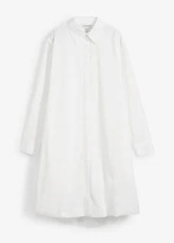 Clearance Vestido camisero de algodón puro con dobladillo abullonado Mujer Esenciales|Vestidos