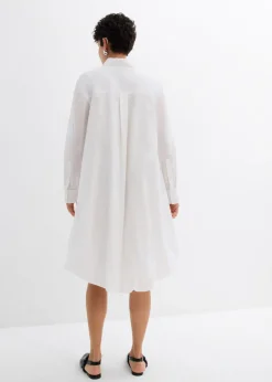 Clearance Vestido camisero de algodón puro con dobladillo abullonado Mujer Esenciales|Vestidos