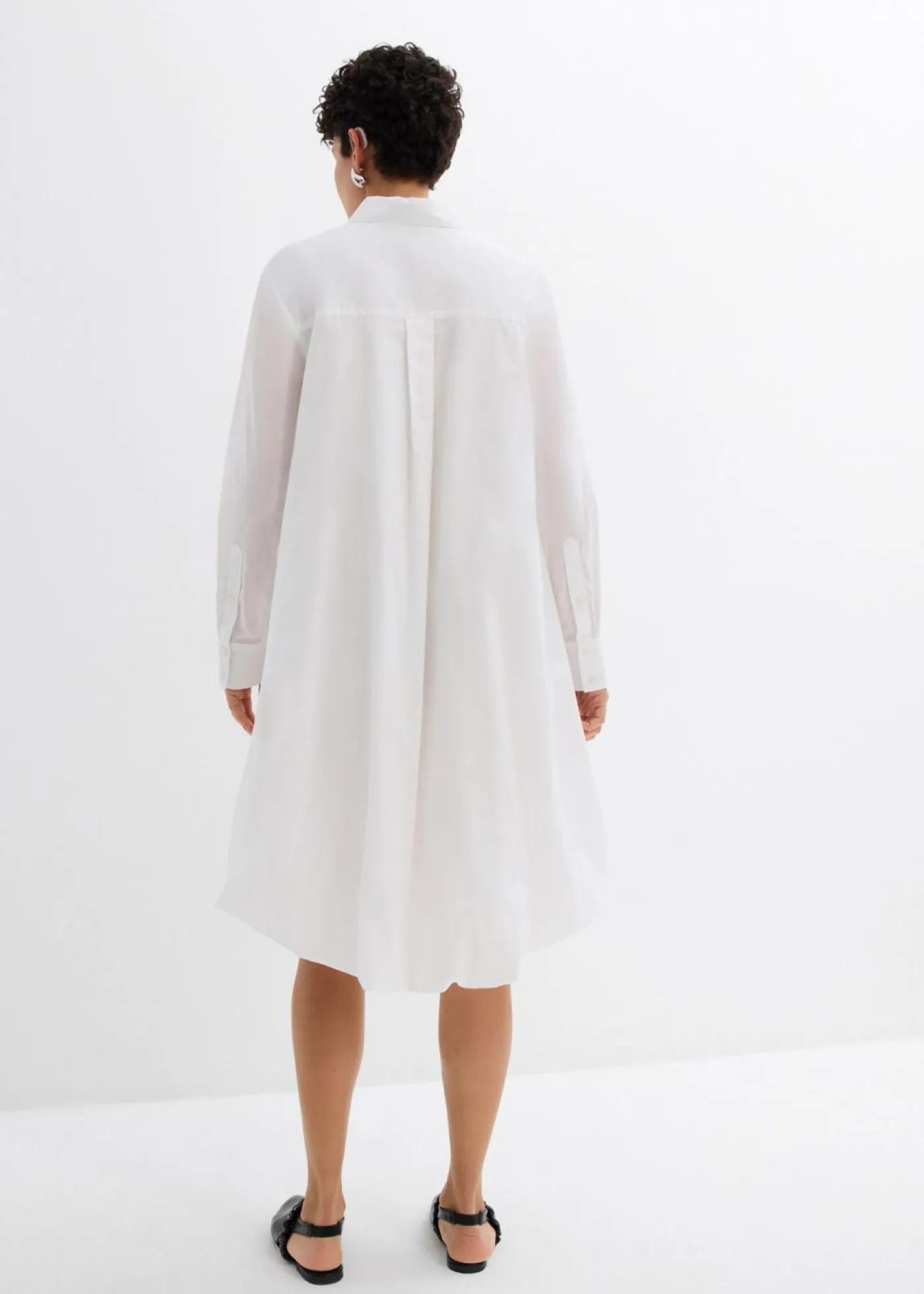 Clearance Vestido camisero de algodón puro con dobladillo abullonado Mujer Esenciales|Vestidos