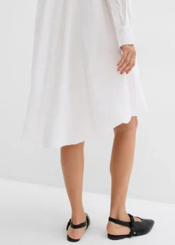 Clearance Vestido camisero de algodón puro con dobladillo abullonado Mujer Esenciales|Vestidos