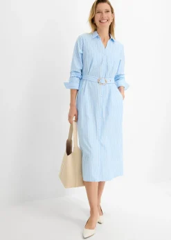 Vestido camisero de algodón puro Mujer Vestidos|Novedades