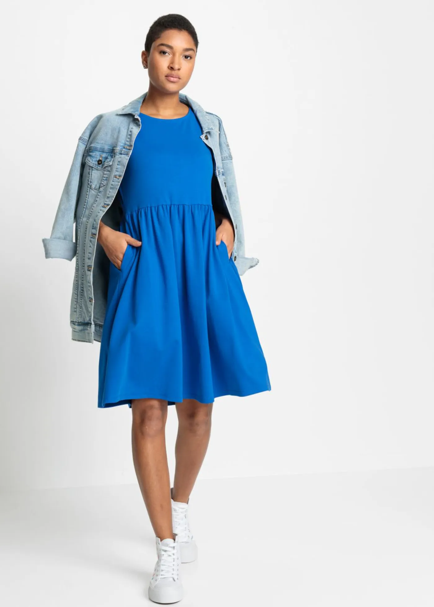 Sale Vestido camisero de algodón puro con bolsillos Mujer Vestidos
