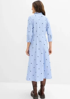 Discount Vestido camisero de algodón orgánico puro Mujer Vestidos|Tallas Pequeñas