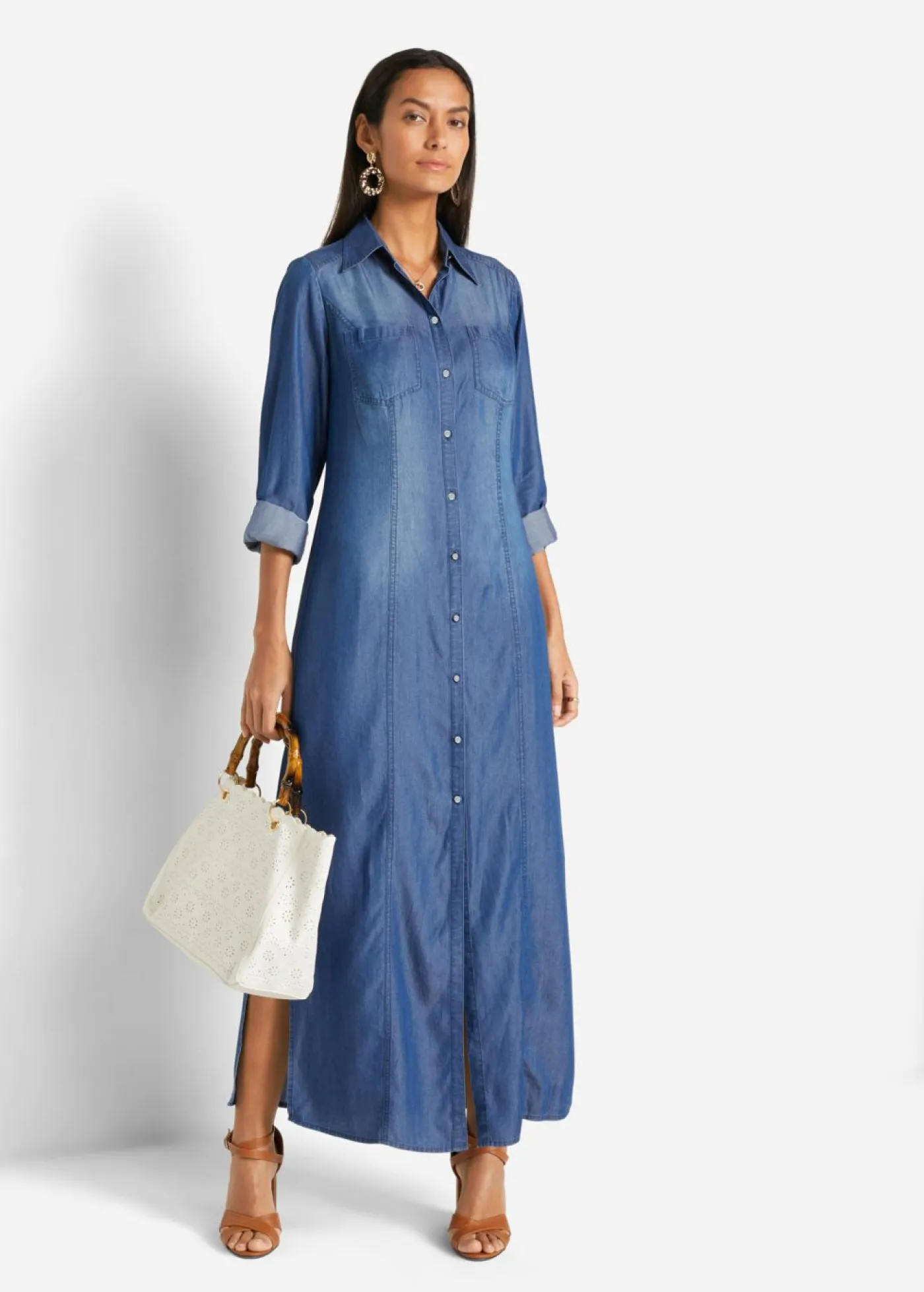 New Vestido camisero de lyocell TENCEL鈩 Mujer Vestidos