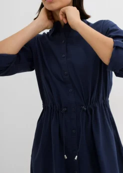 Vestido camisero de mezcla de lino y algodón Mujer Vestidos|Novedades