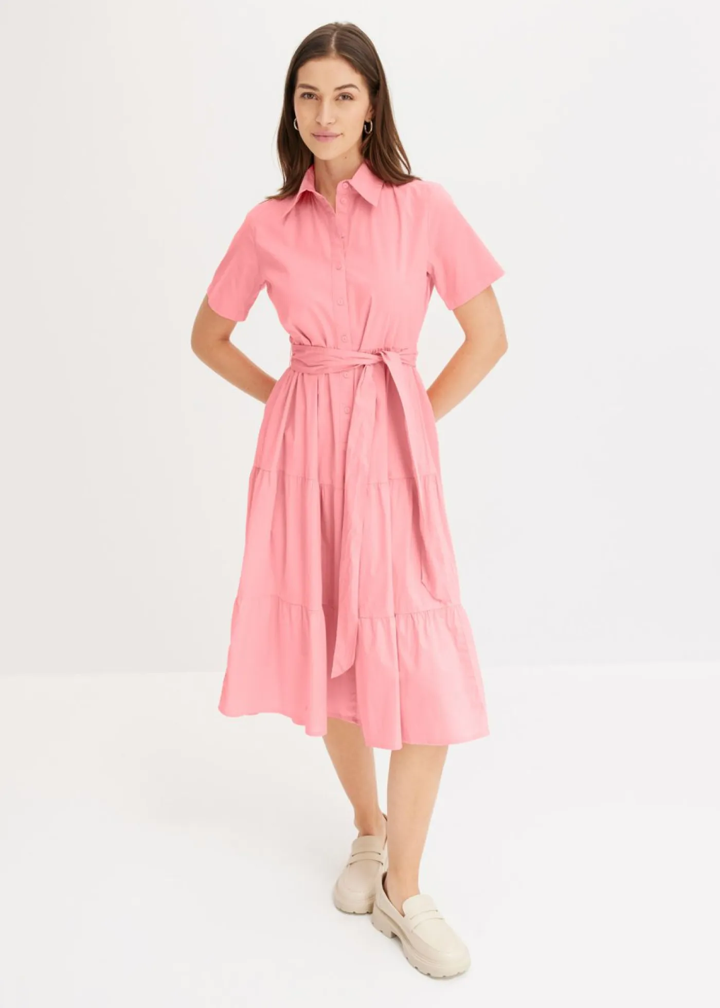 Hot Vestido camisero de mezcla de algodón elástico Mujer Vestidos