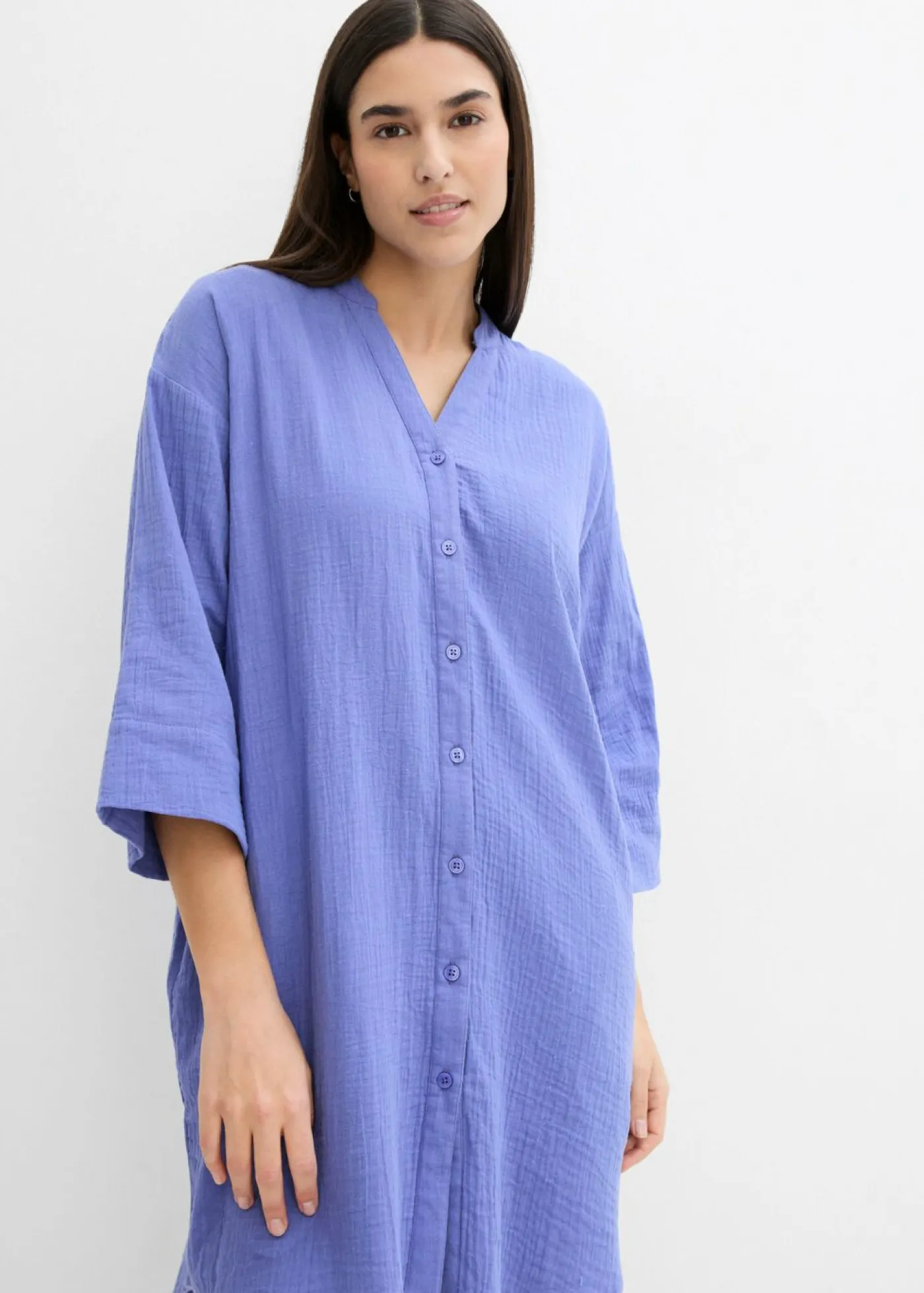 Vestido camisero de muselina Mujer Vestidos