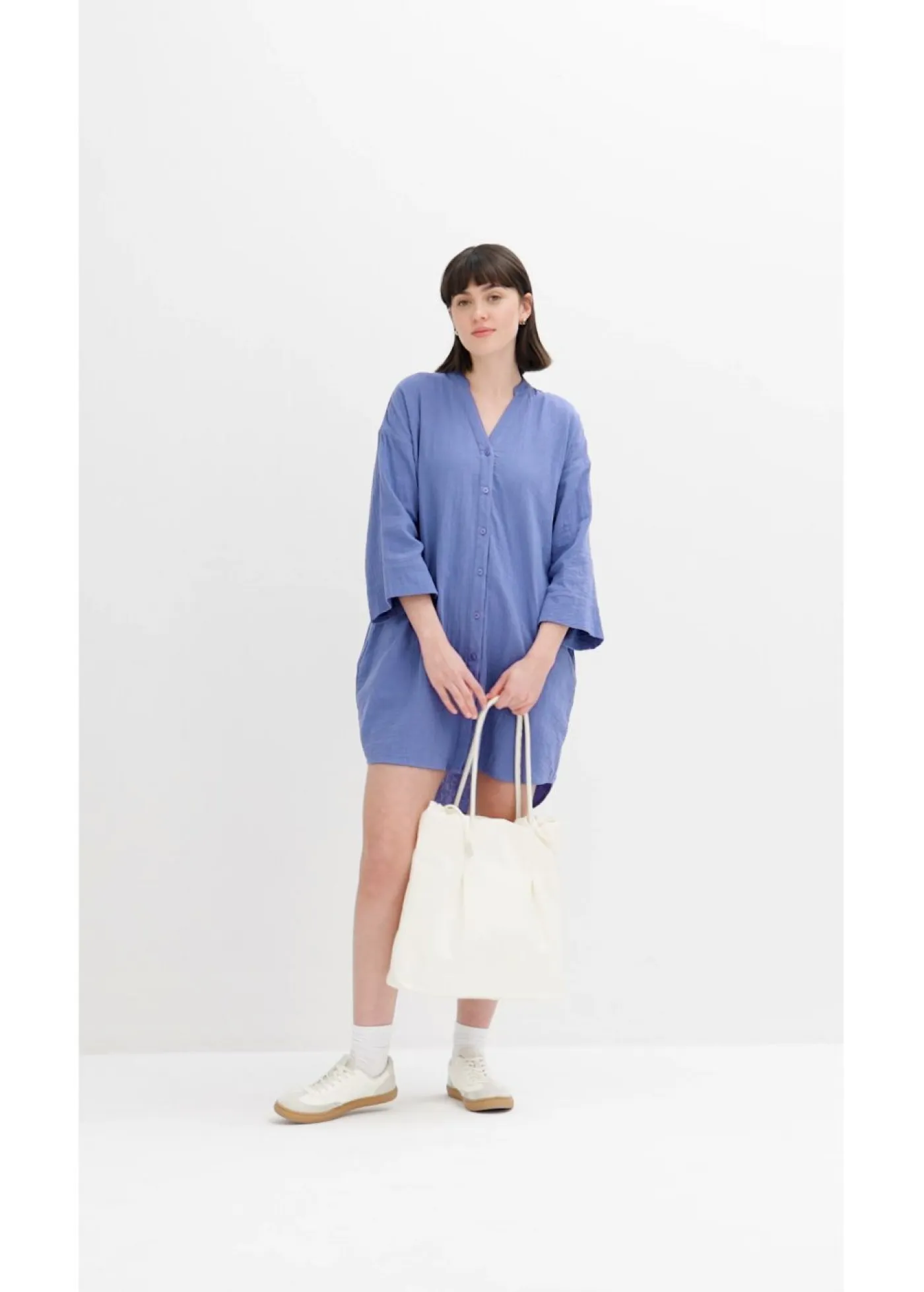 Vestido camisero de muselina Mujer Vestidos