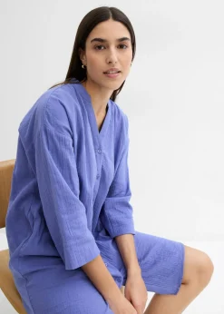 Vestido camisero de muselina Mujer Vestidos