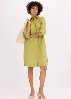 Discount Vestido camisero de popelín de algodón Mujer Vestidos|Novedades
