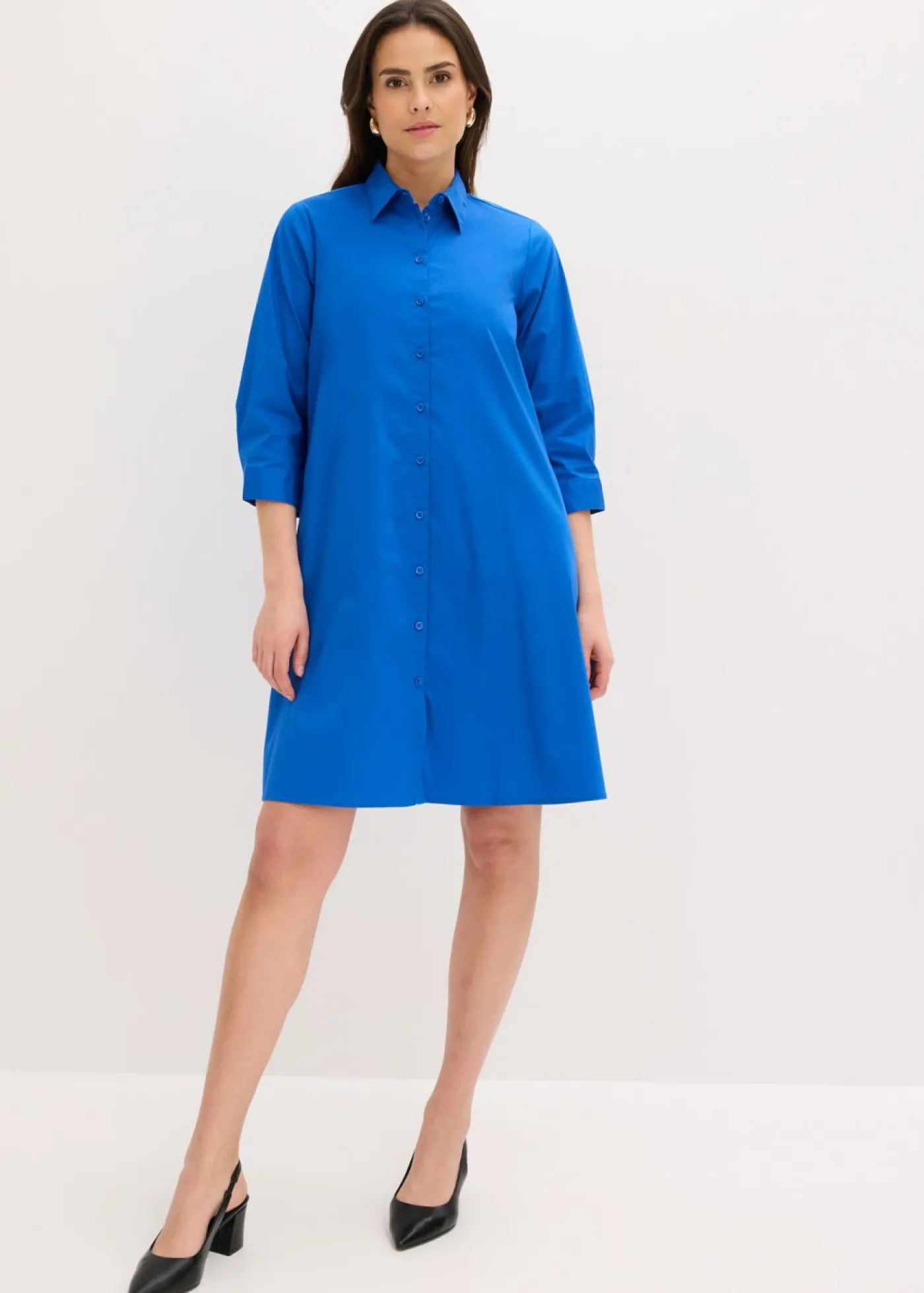 Clearance Vestido camisero de popelín Mujer Vestidos|Novedades