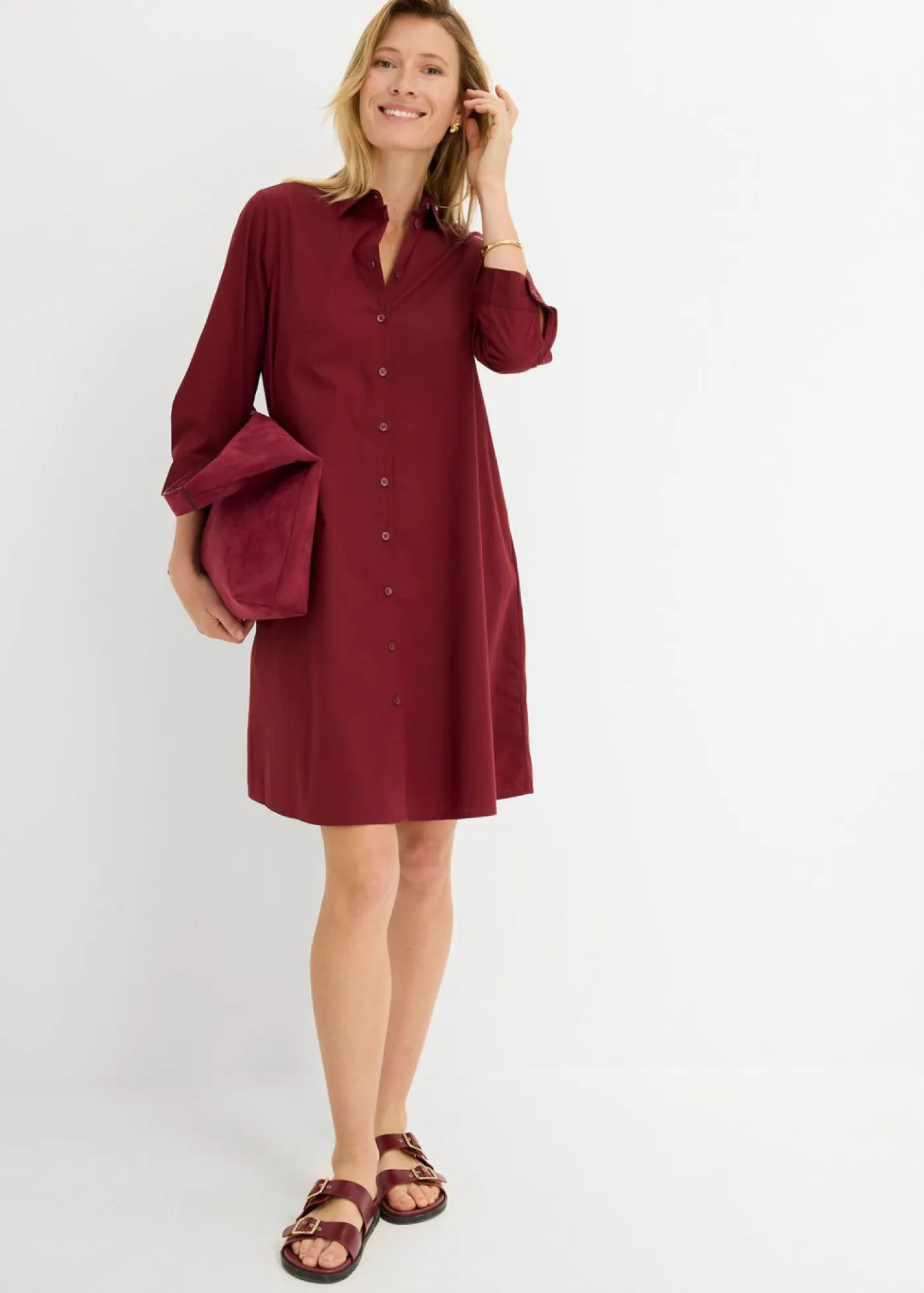 Discount Vestido camisero de popelín Mujer Vestidos|Novedades