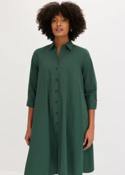 Sale Vestido camisero de popelín Mujer Vestidos|Novedades