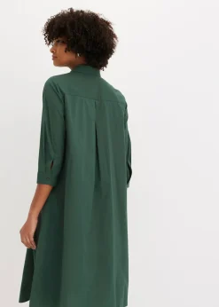 Sale Vestido camisero de popelín Mujer Vestidos|Novedades