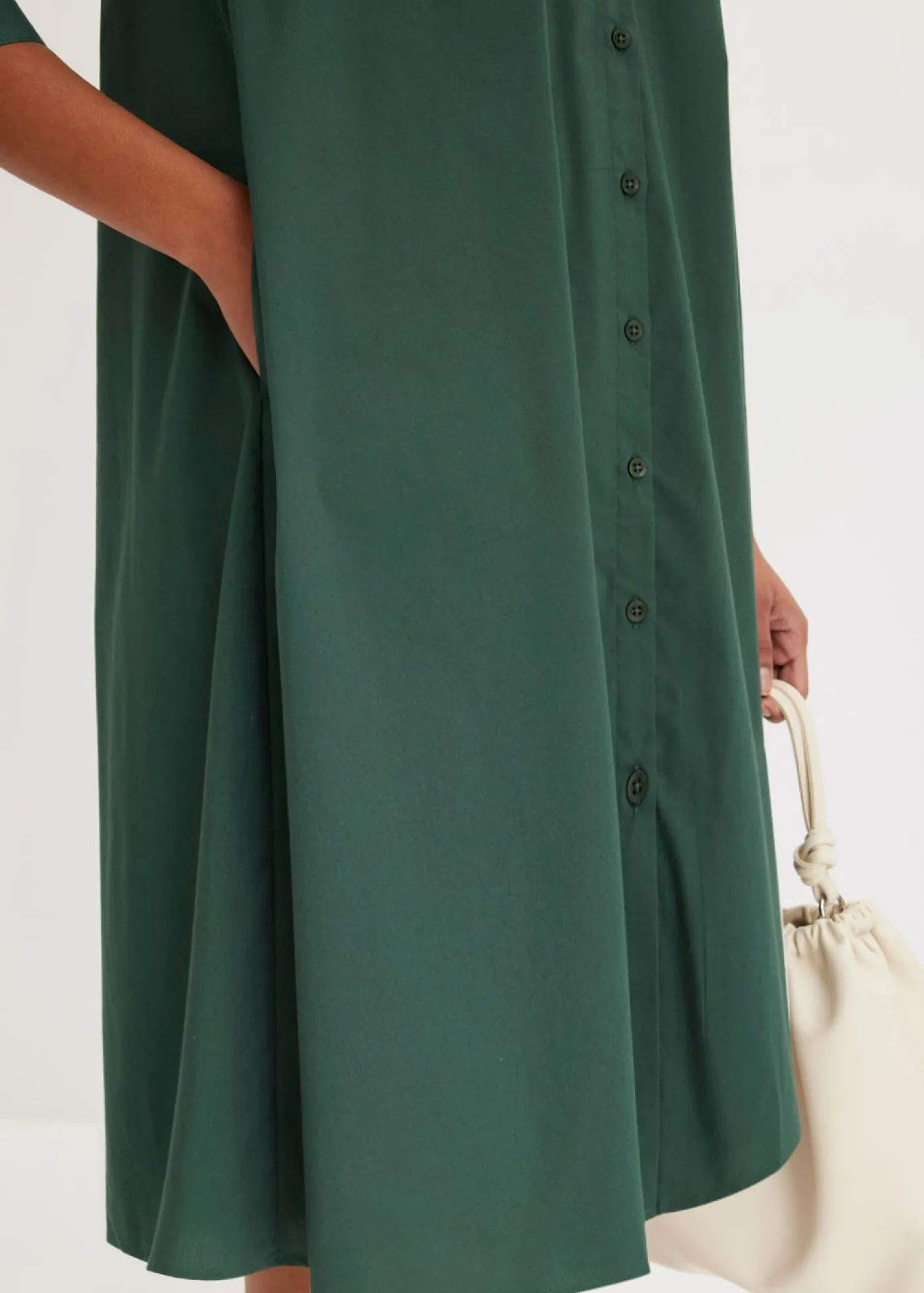 Sale Vestido camisero de popelín Mujer Vestidos|Novedades