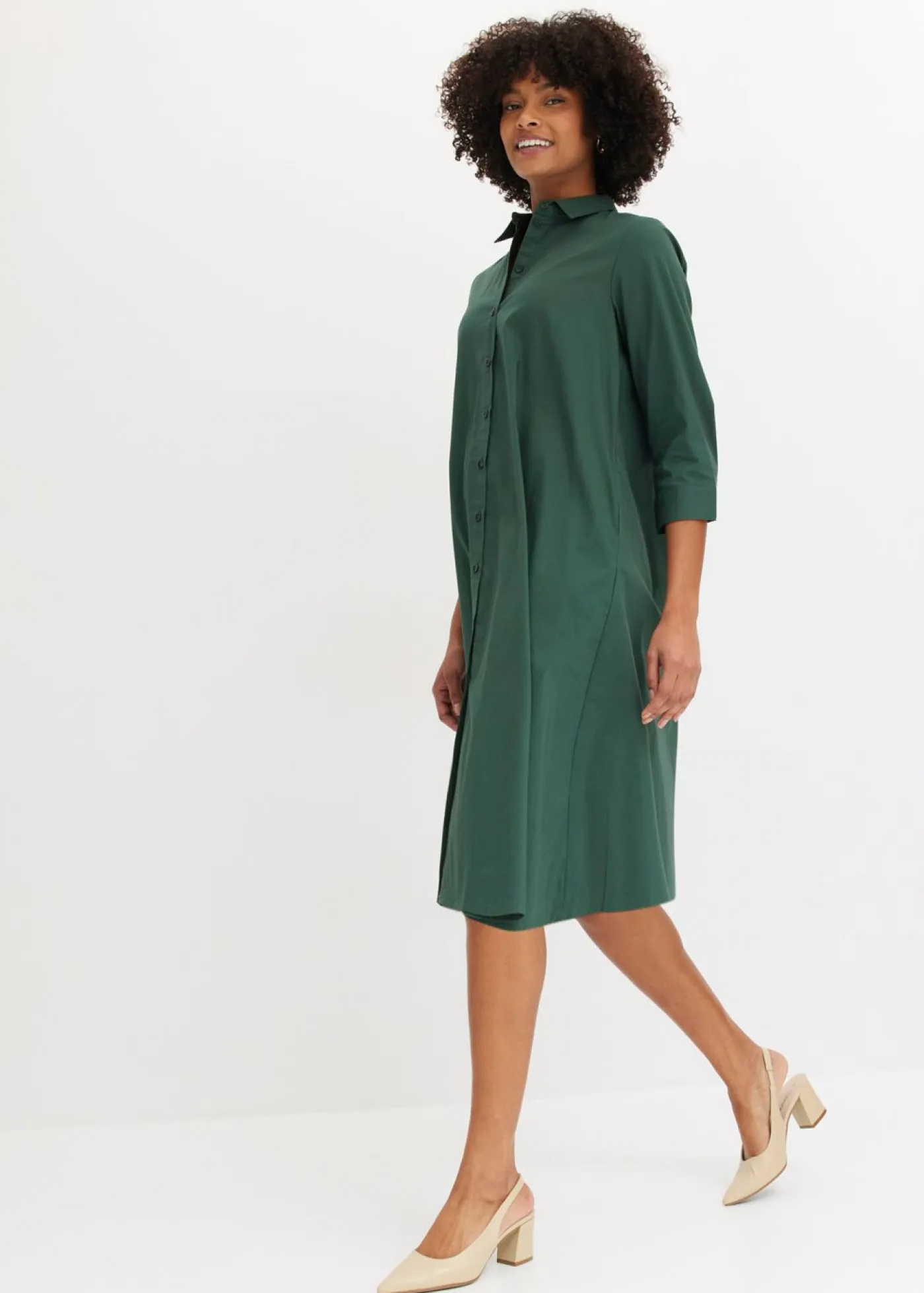 Sale Vestido camisero de popelín Mujer Vestidos|Novedades