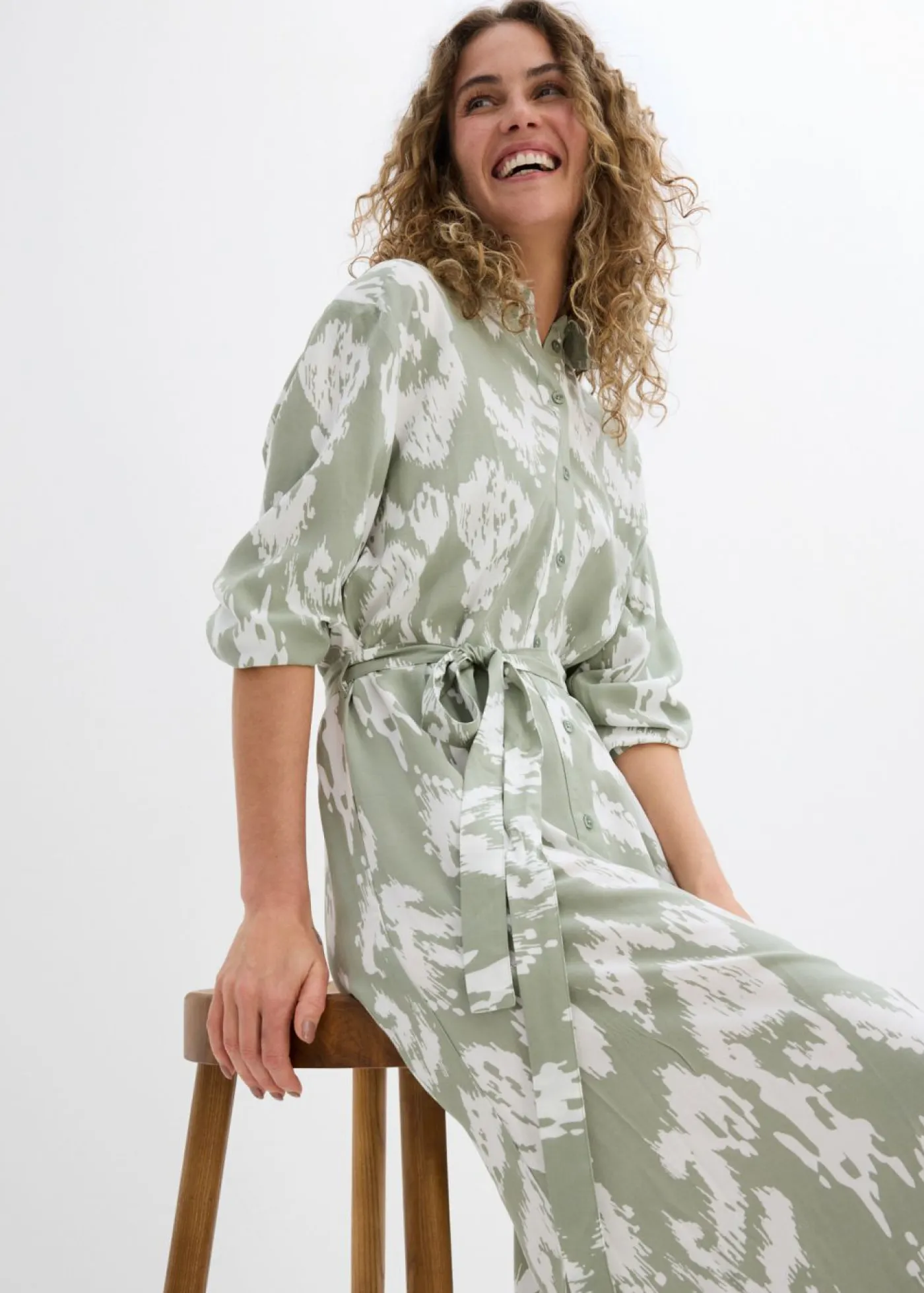 Hot Vestido camisero de viscosa fluida Mujer Vestidos