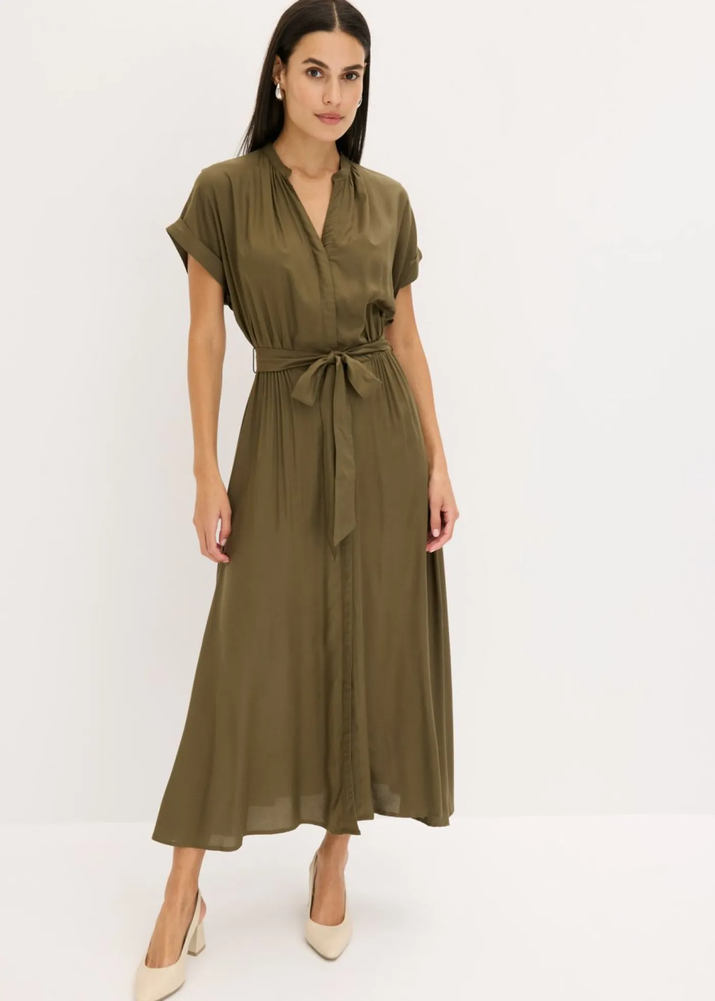 Discount Vestido camisero de viscosa fluida Mujer Vestidos|Novedades