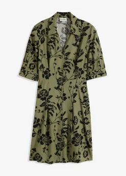 Sale Vestido camisero de viscosa fluida Mujer Vestidos|Novedades