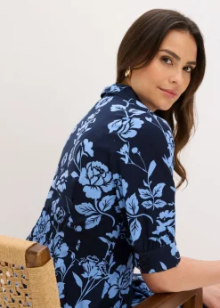 New Vestido camisero de viscosa fluida Mujer Vestidos|Tallas Pequeñas