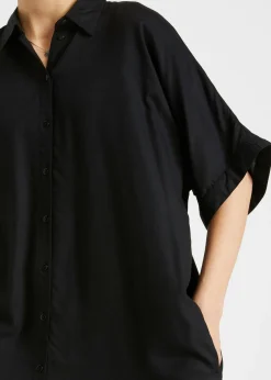Vestido camisero de viscosa fina Mujer Esenciales|Vestidos