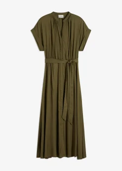 Vestido camisero de viscosa fluida Mujer Vestidos|Novedades
