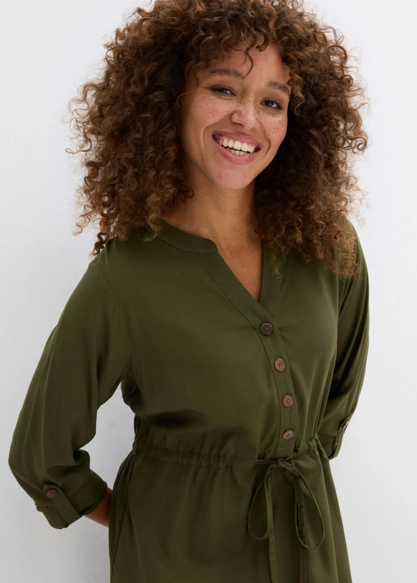 Online Vestido camisero de viscosa suave Mujer Vestidos