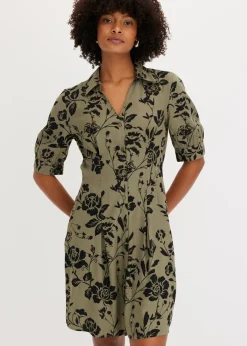 Hot Vestido camisero de viscosa fluida Mujer Tallas Pequeñas