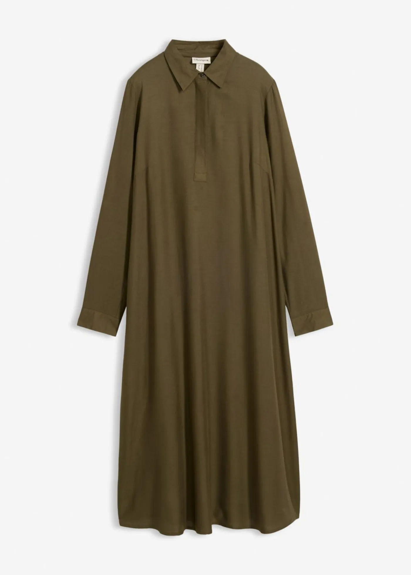 Vestido camisero de viscosa fina Mujer Esenciales|Vestidos