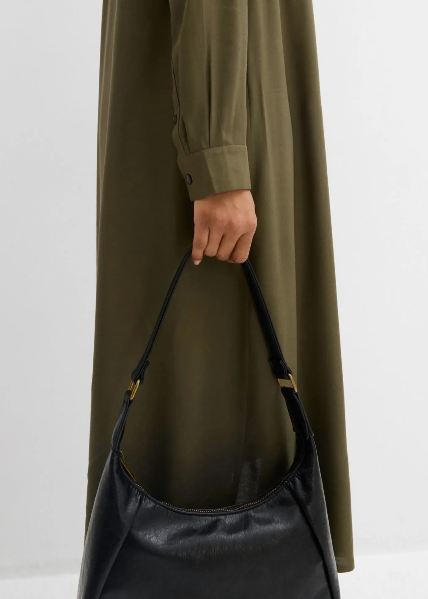 Vestido camisero de viscosa fina Mujer Esenciales|Vestidos