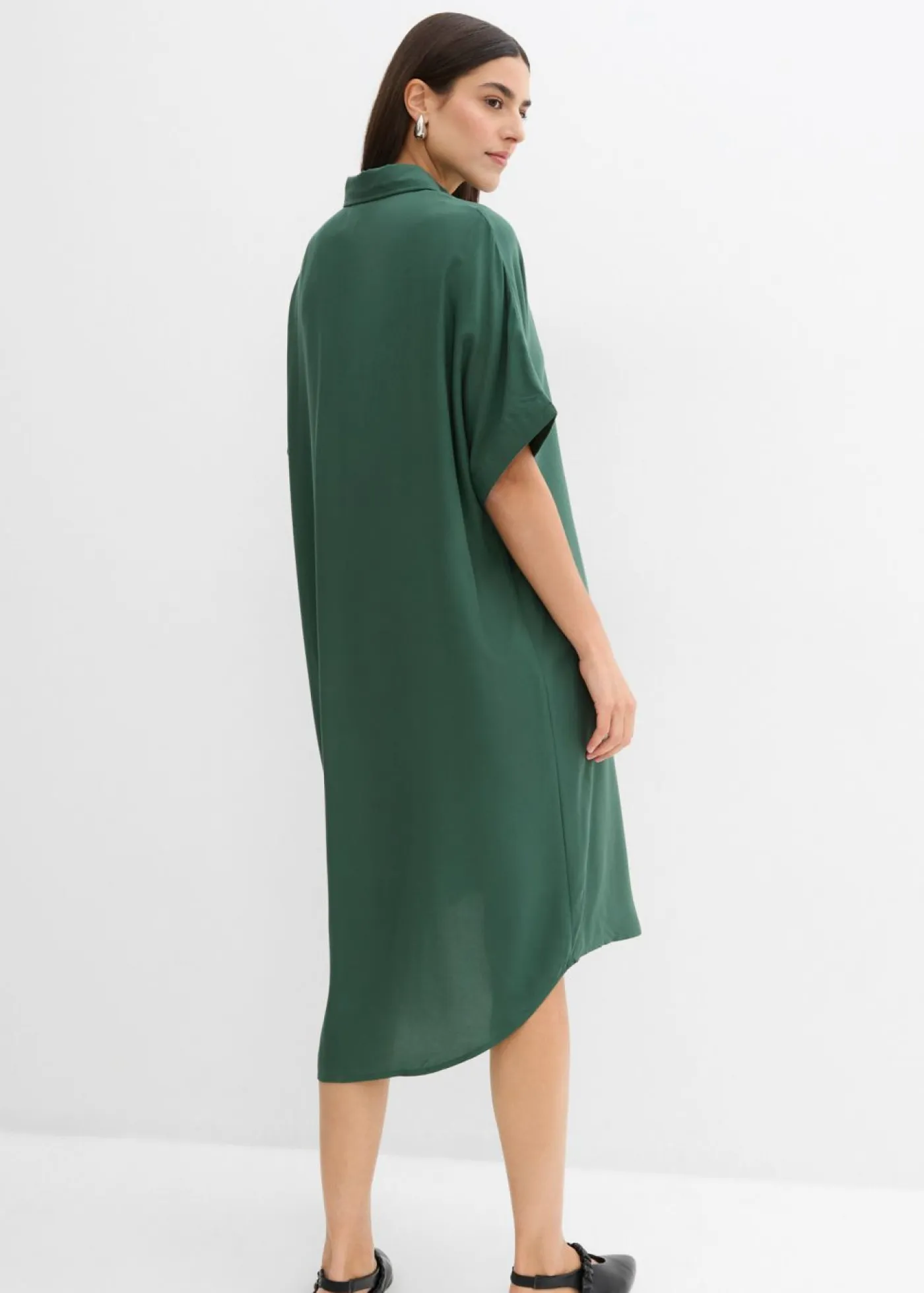 Outlet Vestido camisero de viscosa fina Mujer Esenciales|Vestidos