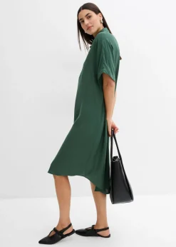 Outlet Vestido camisero de viscosa fina Mujer Esenciales|Vestidos