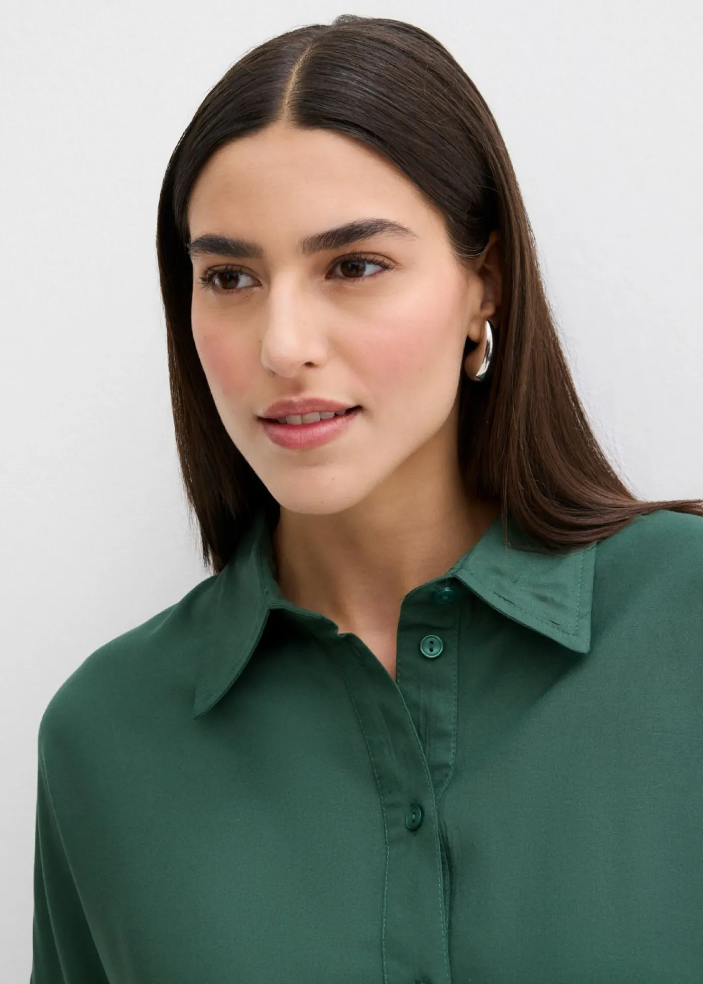 Outlet Vestido camisero de viscosa fina Mujer Esenciales|Vestidos