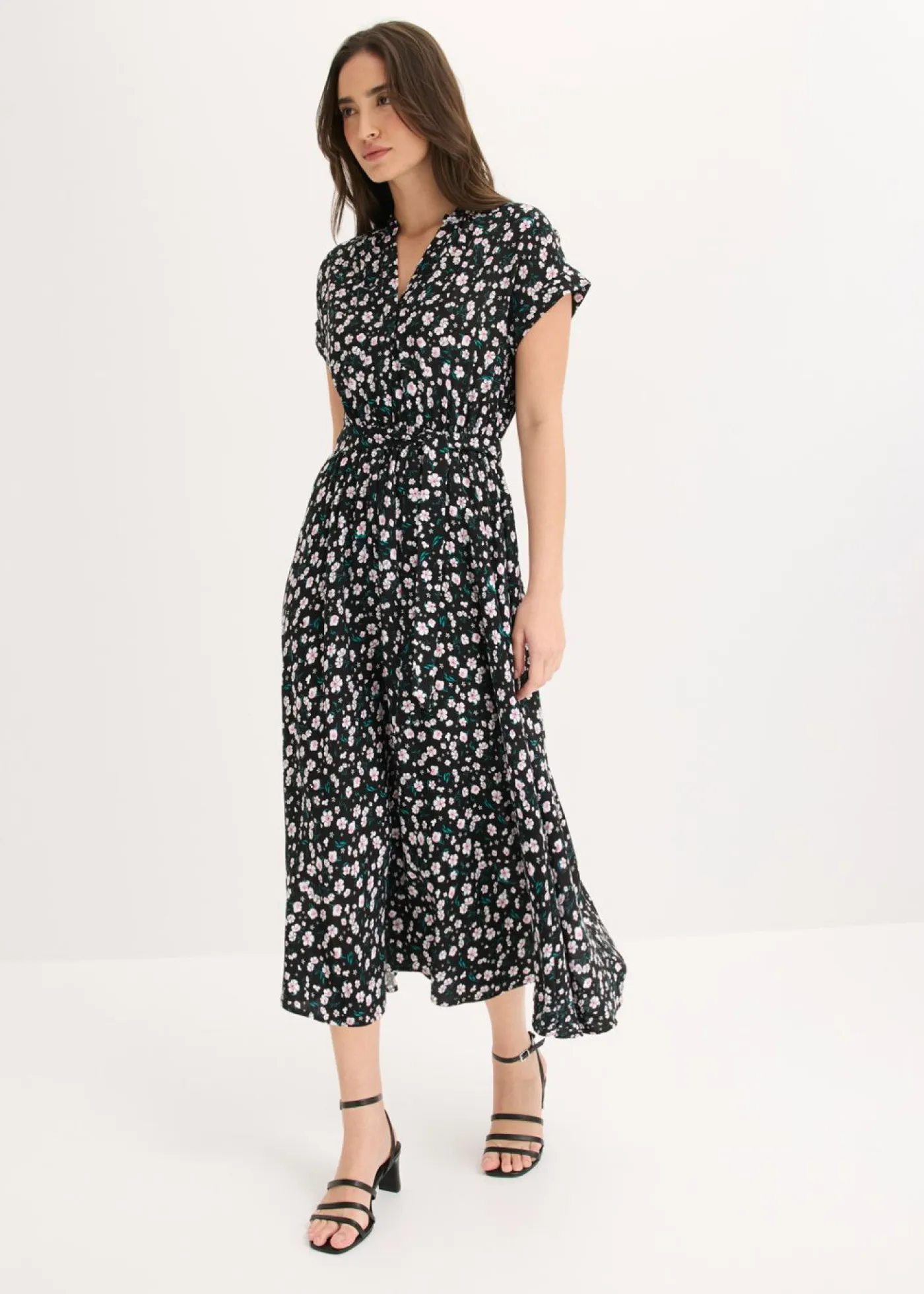 Hot Vestido camisero de viscosa fluida Mujer Vestidos|Novedades