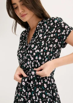 Hot Vestido camisero de viscosa fluida Mujer Vestidos|Novedades