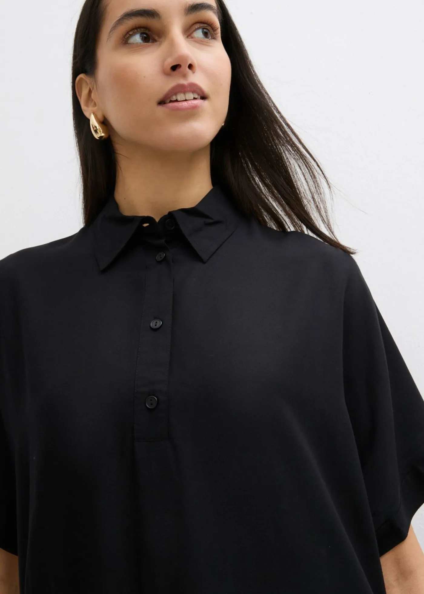 Clearance Vestido camisero de viscosa fina Mujer Esenciales|Vestidos
