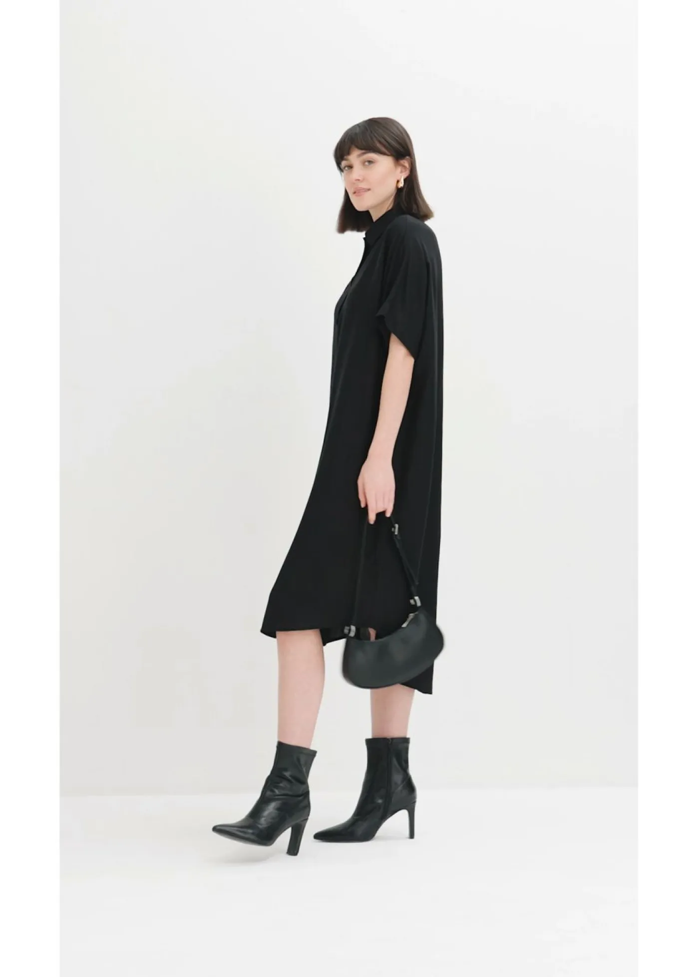 Clearance Vestido camisero de viscosa fina Mujer Esenciales|Vestidos