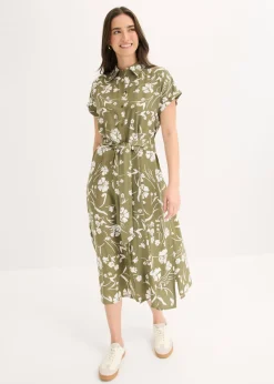 Sale Vestido camisero de viscosa pura Mujer Vestidos|Novedades
