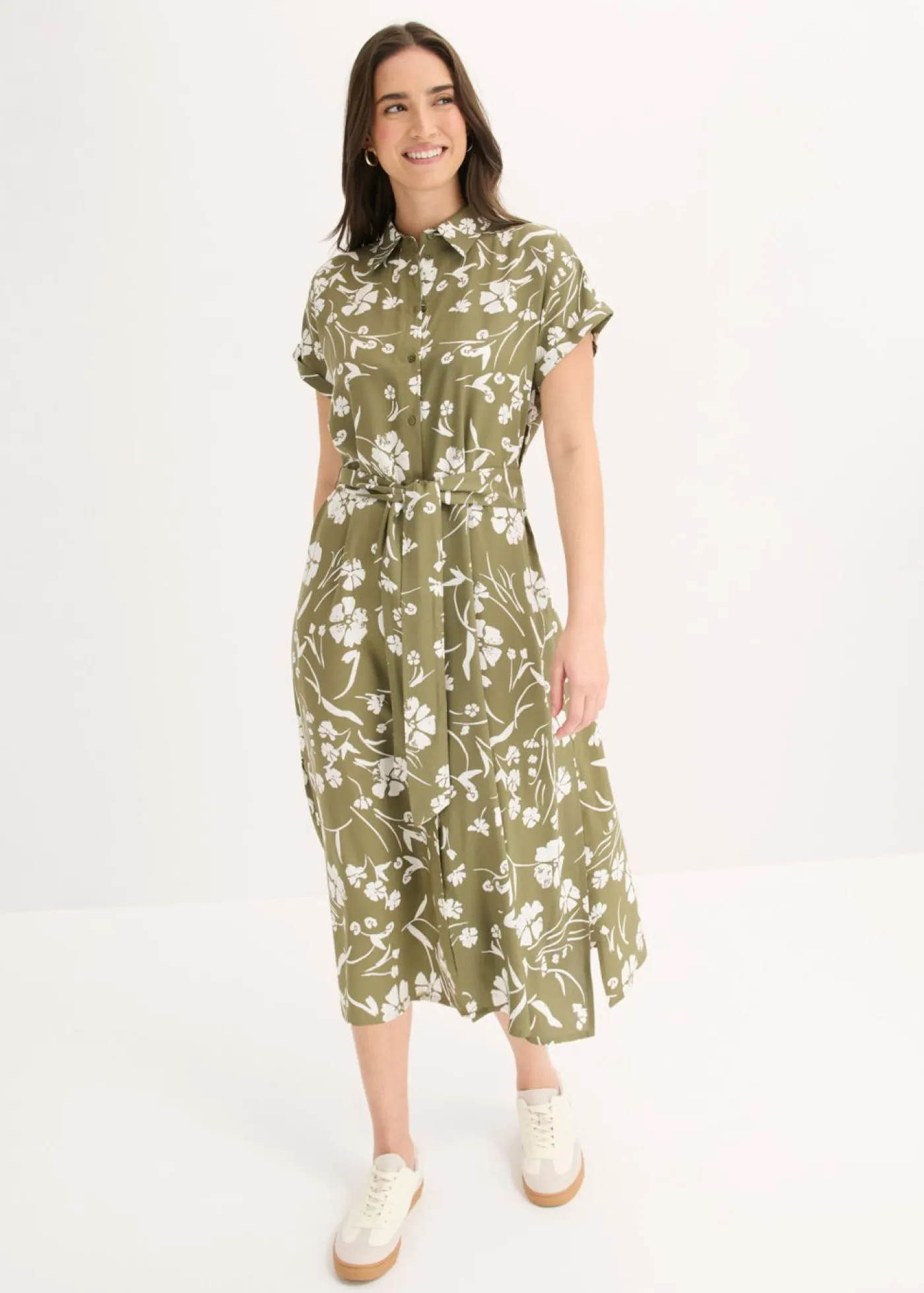 Sale Vestido camisero de viscosa pura Mujer Vestidos|Novedades