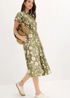 Sale Vestido camisero de viscosa pura Mujer Vestidos|Novedades