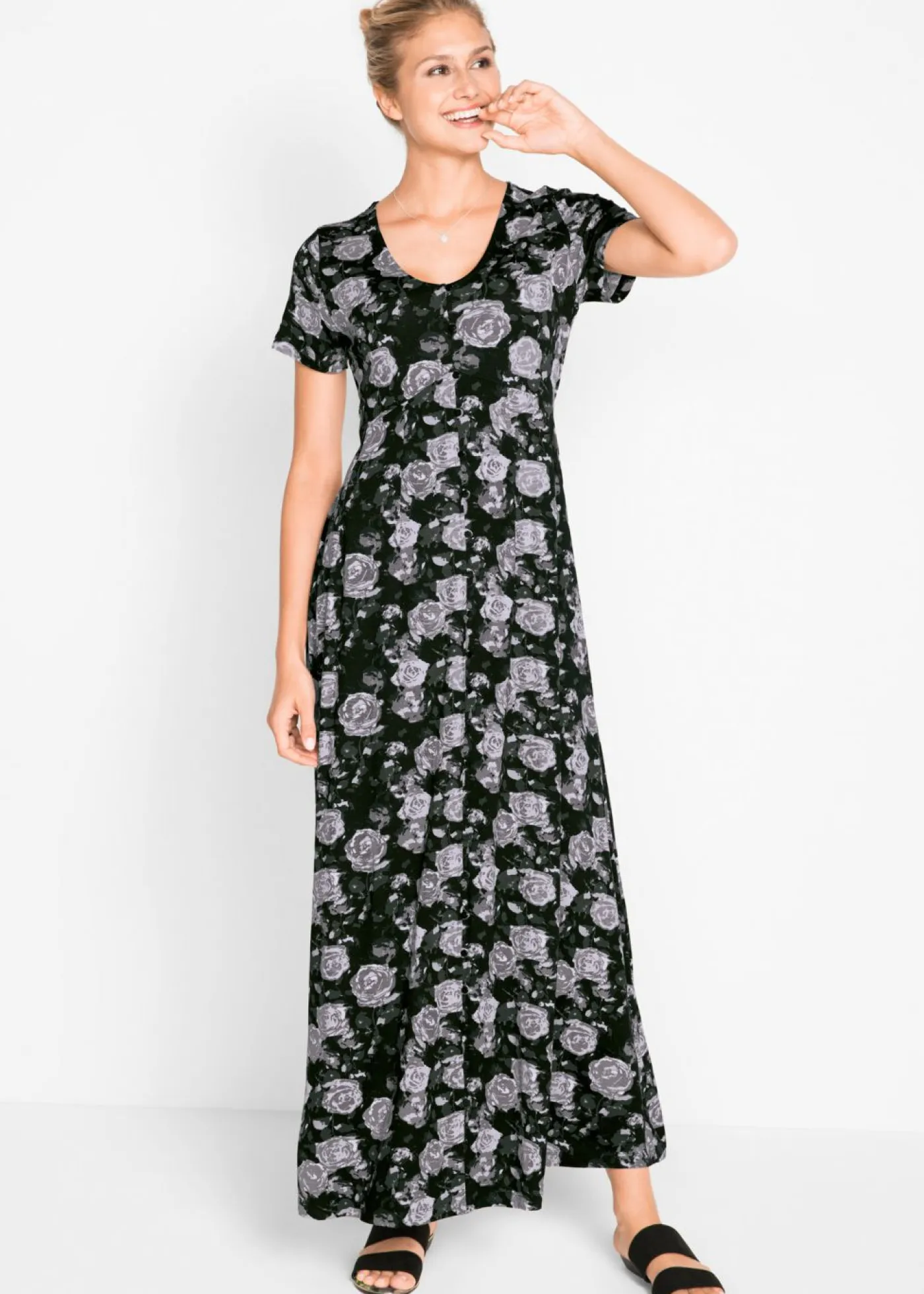 Best Vestido camisero largo de mezcla de viscosa fluida Mujer Vestidos