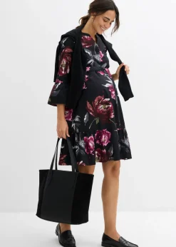 Outlet Vestido camisero premamá/de lactancia de satén de algodón orgánico puro Mujer Premamá