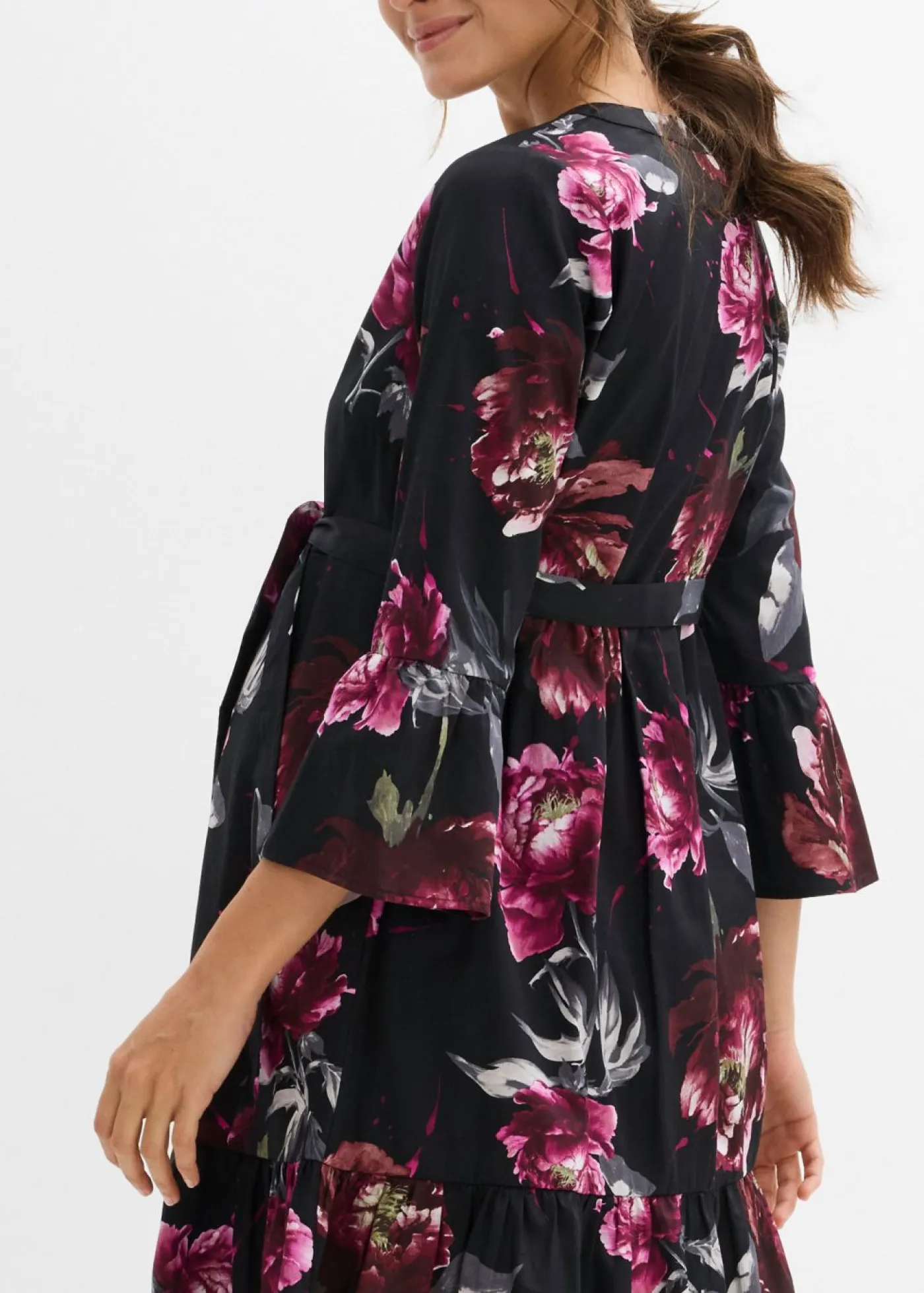 Outlet Vestido camisero premamá/de lactancia de satén de algodón orgánico puro Mujer Premamá