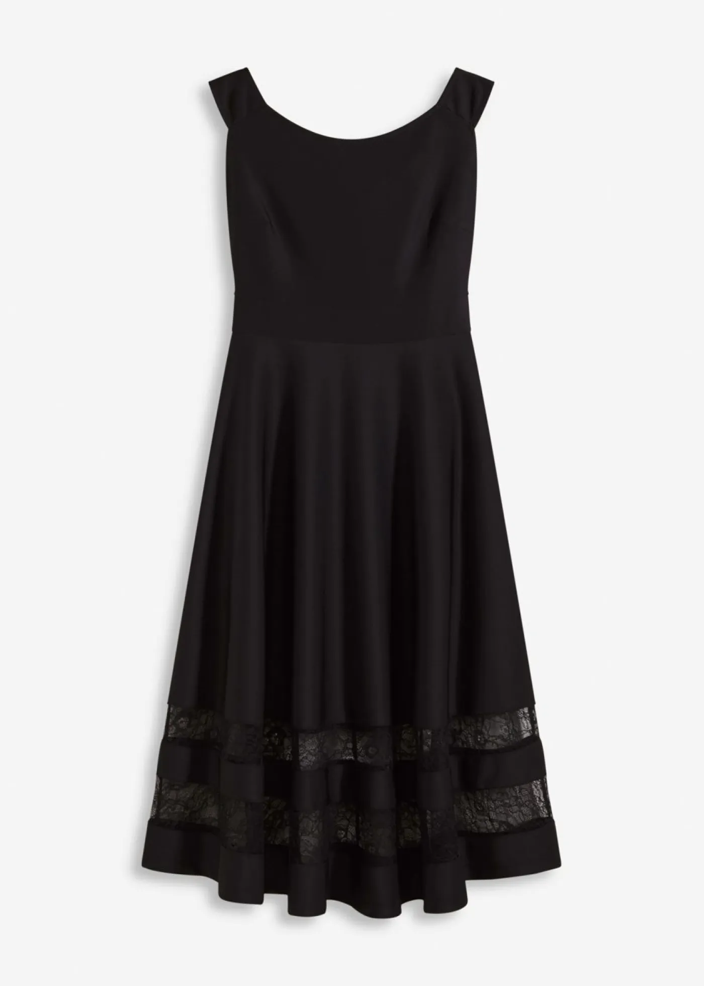 Sale Vestido con escote bañera, encaje y cinturón Mujer Vestidos|Ropa Elegante