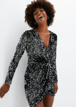 Vestido con lentejuelas de terciopelo suave Mujer Tallas Pequeñas