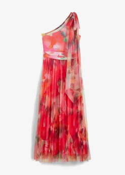 Hot Vestido con un hombro al descubierto y falda de tul plisado Mujer Tallas Pequeñas|Ropa Elegante