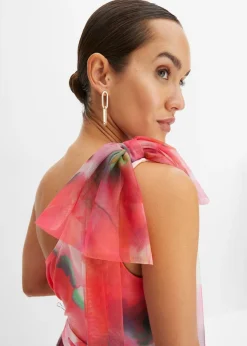 Hot Vestido con un hombro al descubierto y falda de tul plisado Mujer Tallas Pequeñas|Ropa Elegante
